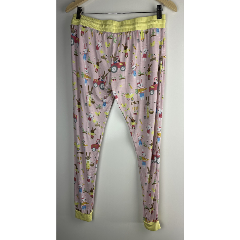 Little Sleepies Hop to it Bunny Pajama Pants Bamboo Pink Bunnies Women’s Small - Picture 10 of 10